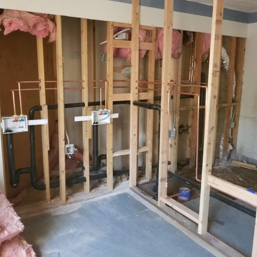 Copper pipe rough-in and plumbing installation in Independence